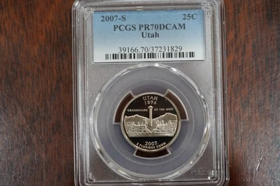2007-S 25C Clad Utah Quarter PCGS PR70DCAM - Image 1 of 4