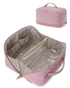 Bolsa de Maquillaje de Viaje,Bolsa de Maquillaje Ampliamente Abierta con Gran Capacidad,Maquillaje Acolchado o... - Imagen 1 de 8