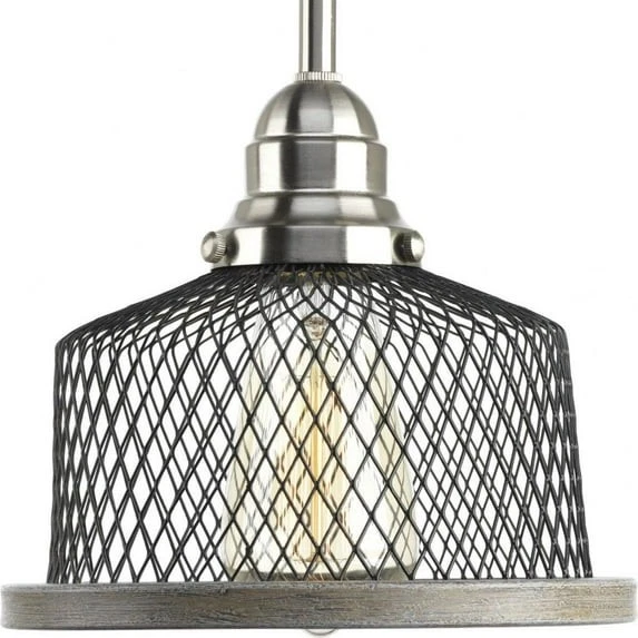 Tilley Single Ceiling Light 8 Brushed Nickel Mini-Pendant Metal Mesh P500078-009 - Image 1 of 4
