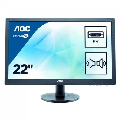 AOC E2275SWJ LED Monitor 22" Full HD VGA DVI HDMI VESA Refurbished Screen - Image 1 of 4