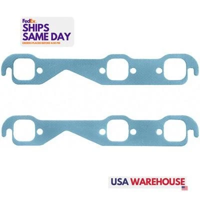 Прокладки для выхлопной системы Chevy V6 ламинированные со стальным сердечником упаковка 2 шт. Fel-Pro 1402 - Изображение 1 из 4