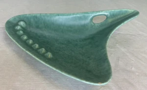 Vintage 60’s Handmade Ash Tray Signed Roe 1963 Teal Triangle Shaped - Picture 1 of 8