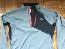 North Face half zip running and hiking grey & red long sleeve flashdry men sz m