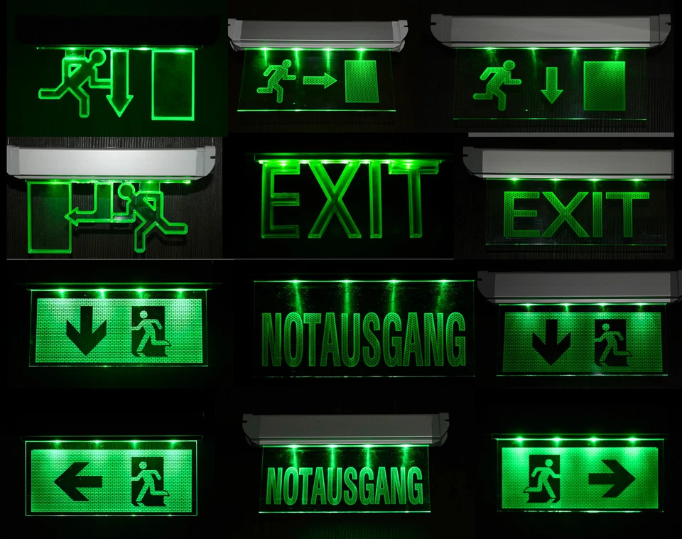 ATR LED Notleuchte Notbeleuchtung Exit Notausgang Fluchtwegleuchte Licht Fluchtweg