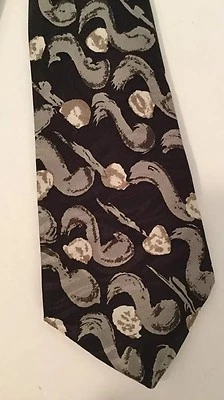 ¡NUEVO SIN ETIQUETAS! *MANUEL DANTE - EUROSTYLE* Corbata para Hombre Algodón Negro Poli ¡HECHA EN EE. UU.! Foto 1 de 3