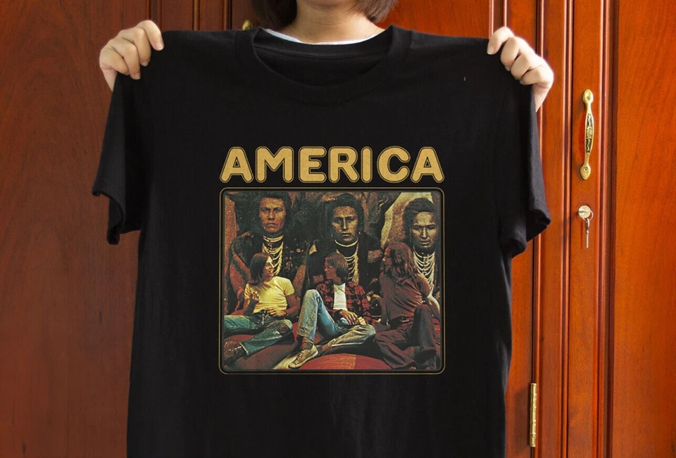 America Band Black White Unisex T-Shirt Size S-5XL - Image 1 of 4