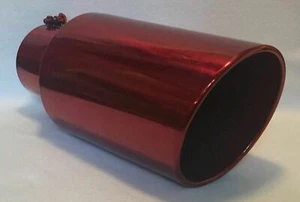 CONSEJO ESCAPE DIÉSEL TRANSPARENTE CROMO ROJO 4" ENTRADA 7" SALIDA 18" LARGO - Imagen 1 de 5