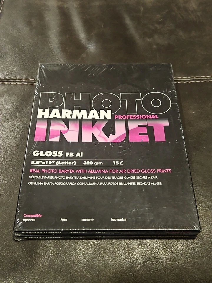 Papel Harman Inkjet Baryta Gloss FB Al NP, 8,5 x 11, 15 hojas Foto 1 de 1
