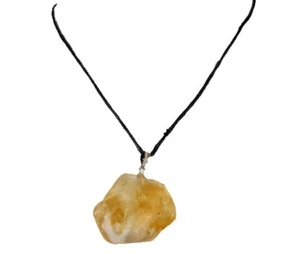 CITRINE CHAUFFEE PIERRE NATURELLE PENDENTIF COLLIER  - Picture 1 of 3