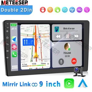 9" Doppel 2DIN Android 11 Apple CarPlay AUTORADIO mit GPS Navi WiFi BT RDS Kam - Bild 1 von 15