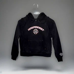 Vtg Independent Truck Co Hoodie Black Red White Sweatshirt Skater - Sz S/M - Picture 1 of 10