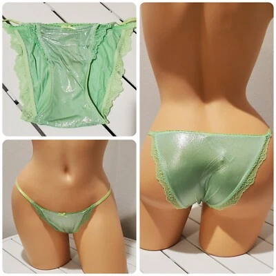 Victoria's Secret Dream Angels Tanga Bikini Panty 6/M VERDE Veneno Manzana Lo último Foto 1 de 4