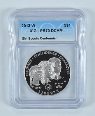 2013-W Girl Scouts Commemorative Silver Dollar PR70 DCAM ICG - Image 1 of 4
