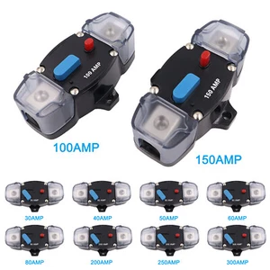 30A-300A Amp Circuit Breaker Audio Fuse 12V DC Car Boat Manual Reset Switch - Picture 1 of 17