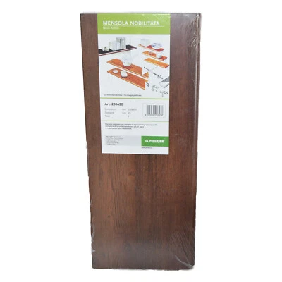 Mensola nobilitata Pircher legno rivestita colore noce antico 25x60cm spess 2.5c - Immagine 1 di 2