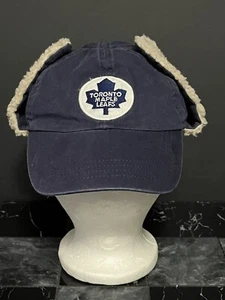 Toronto Maple Leafs Blue Baseball Cap With Button Ear Flaps Toddler 4-6X NHL Hat - Picture 1 of 12