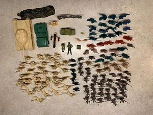 Vintage Toy Plastic Soldiers-Cowboys- Indians-Old German-Accessories 141 Pcs - Picture 1 of 15