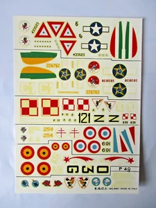 1/72  VINTAGE ESCI DECAL N°64 ALLIED FRANCE POLOGNE MEXIQUE BRESIL BELGIQUE - Picture 1 of 2