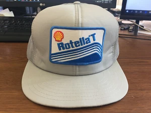 Vintage Rotella T Grey Patch Snap Back Baseball Trucker Cap - Picture 1 of 6