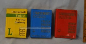 Great Lot 3 ea French German Turkish English Vintage Dictionaries Pocket Size! - Picture 1 of 2