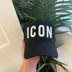 Gorra bordada Dsquared2 'ICON', blanca y negra NUEVA | VENDEDOR DEL REINO UNIDO - Imagen 1 de 2