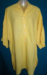 Top túnica amarillo 100 % algodón manga larga talla M nuevo - Imagen 1 de 7