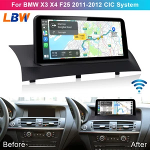 10.25'' Car Linux Screen Wireless Carplay Radio For BMW X3 X4 F25 2011 2012 CIC - Picture 1 of 12