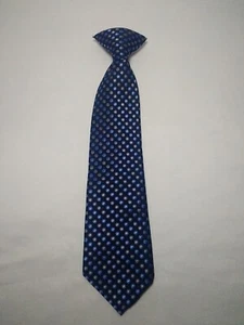 Necktie Boys Geometric Poko Dot Blue, Gray Woven 2.5 "x 11" - Picture 1 of 10