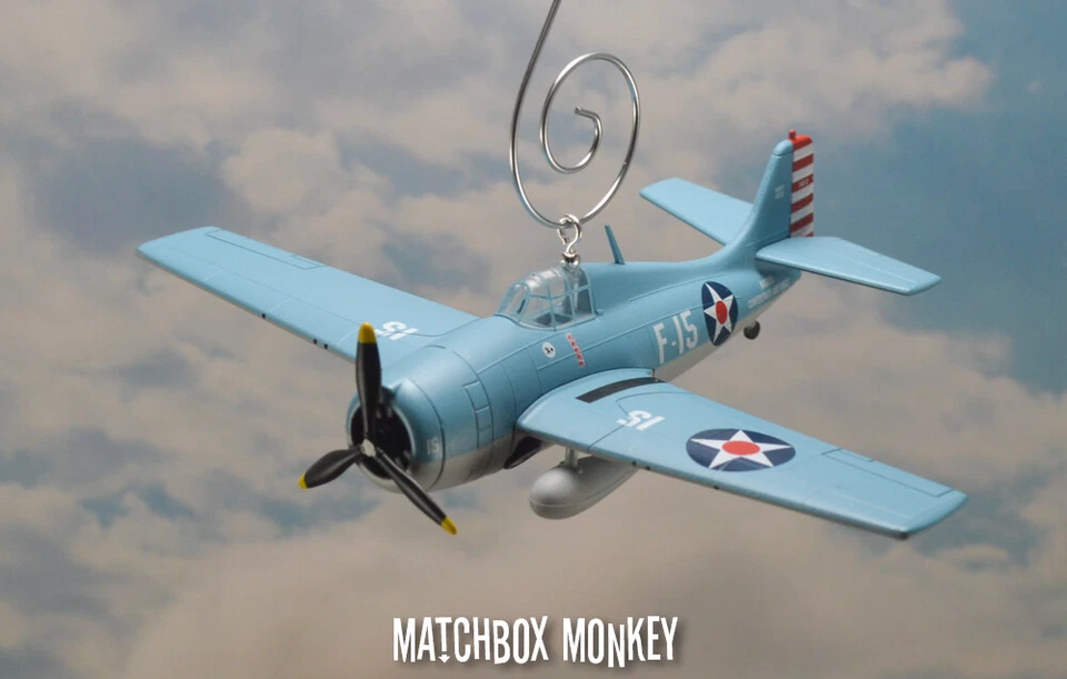 Grumman F4F Wildcat US Navy VF-3 Butch O'Hare Ace Custom Christmas Ornament - Image 1 of 4