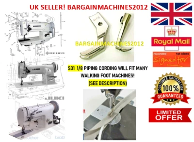 S31 1/8 PIPING CORDING WALKING FOOT JUKI,SEIKO EX INDUSTRIAL SEWING MACHINE PART - Image 1 of 4