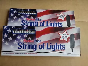 NEW LOT 2 Patriotic Car Lights Red White Blue Memorial Flag Day Fourth 4th July - Picture 1 of 12