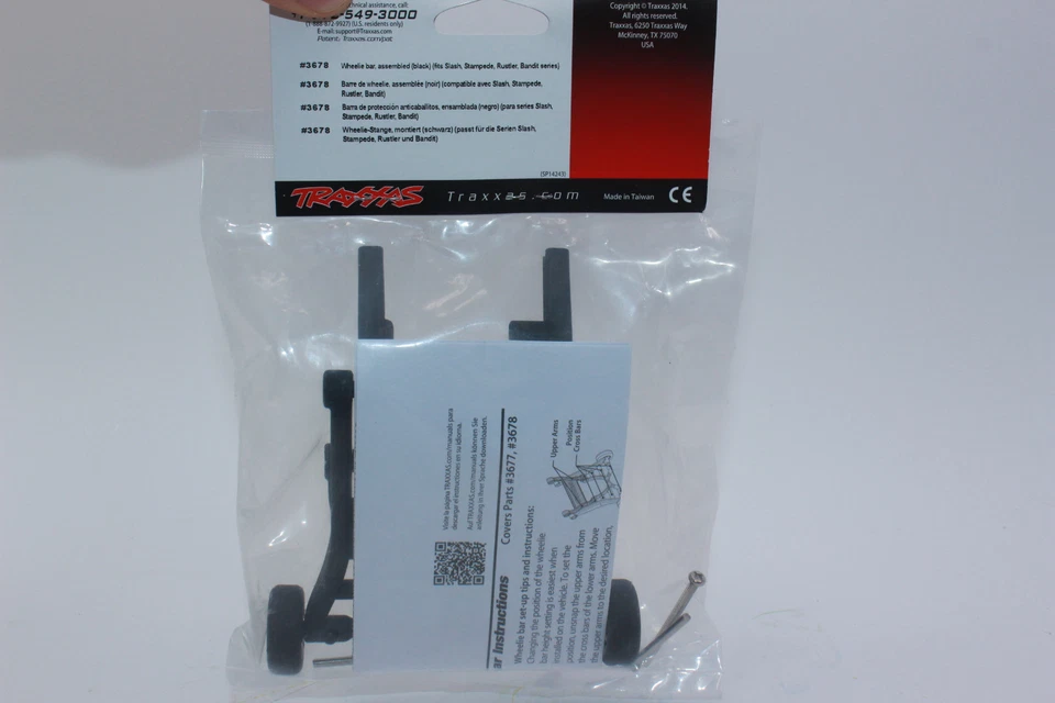 Traxxas 3678 schwarz  Wheelie bar für Slash, Stampede, Rustler, Bandit NEU + OVP - Bild 1 von 4