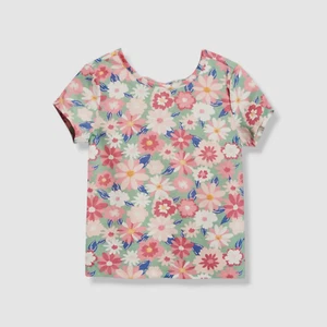 Epic Threads Girl's Green Floral Print Short Sleeve T-Shirt Size 5 - Picture 1 of 2