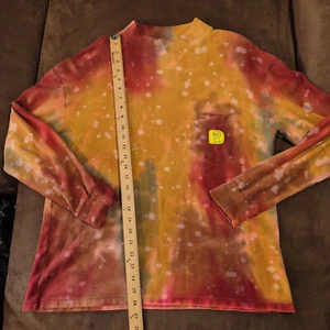 HIRNTOT DISTRESSED PULLOVER SWEATSHIRT IN FLECKIGEN TIE DYE FARBEN HERREN SMALL - Bild 1 von 13