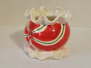 Burton & Burton Christmas Ceramic Peppermint Swirl Planter/Candy Dish