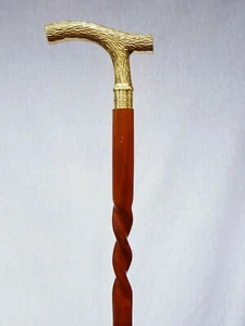 Antique Vintag Head Style Handle Cane Solid brass Wooden Walking Stick Cane Gift - Picture 1 of 2