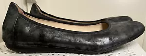 Wolky Ballet Flats Metallic Black Leather Women's Comfort Shoes Size 42 10.5-11 - Picture 1 of 7
