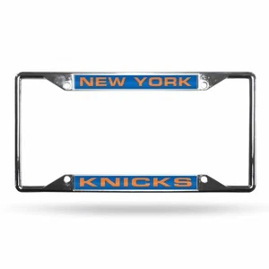 New York Knicks NBA All Corner EZ View Chrome Laser Cut License Plate Frame - Picture 1 of 5