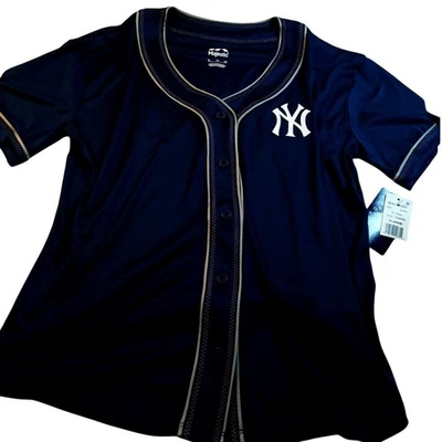 Majestic New York Yankees Para Hombres NUEVA Camisa Azul Abotonada - XL Foto 1 de 4