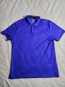 Nike Tiger Woods Collection Striped Polo Mens Size Large Royal Blue CK6313 NEW - Picture 1 of 8