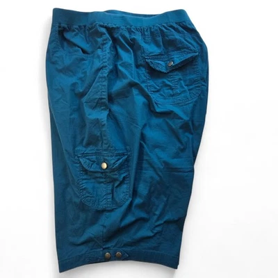 Pantalones capri cargo verde azulado Liz & Me para mujer talla grande 5X bolsillos elásticos en la cintura Foto 1 de 4