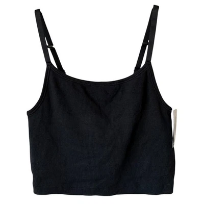 NUEVA CAMISETA SIN MANGAS GAP algodón acanalada corta cami negra talla pequeña ropa de salón elástica Foto 1 de 4