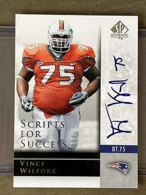 2004 SP Authentic Vince Wilfork Scripts for Success Auto RC #SS-VW Patriots - Image 1 of 2
