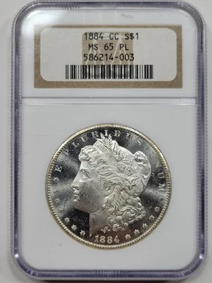 1884 CC Morgan Silver Dollar $1 NGC MS65 PL Blazing Prooflike Gem! Nice *K877 - Image 1 of 4