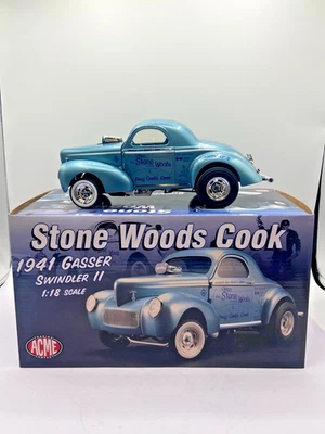 Acme Stone Woods Cook 1941 Willys Gasser Swindler II 1:18 Scale Diecast Car Blue - Image 1 of 4