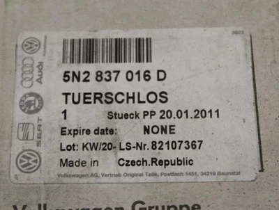 NEW GENUINE VW TIGUAN 5N 2009-2018 O/S FRONT DOOR LOCK 5N2837016N 5N2837016F - Image 1 of 4