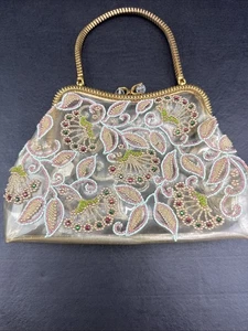 SAKS FIFTH AVENUE Original Vintage Gold Rhinestone Handbag Clutch Purse - Picture 1 of 12