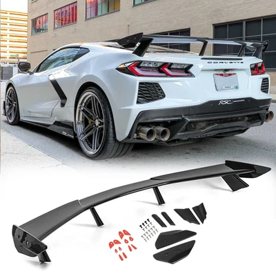 For 2020-2025 Chevy Corvette C8 Z51 Rear Trunk Spoiler High Wing Lip Gloss Black - Image 1 of 4