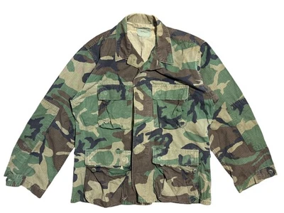 US Army BDU Jacket Mens Medium Short Woodland Camo Ripstop Hot Weather USGI Coat - Image 1 of 4