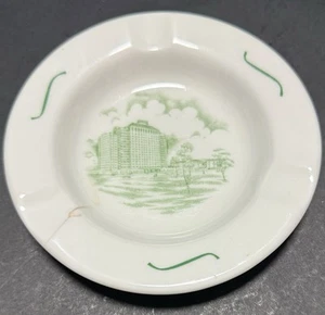 Vintage Shamrock Hotel Houston Texas Aschenbecher Irokesen Porzellan ~ 5,5" D Hilton *WIE BESEHEN* - Bild 1 von 7